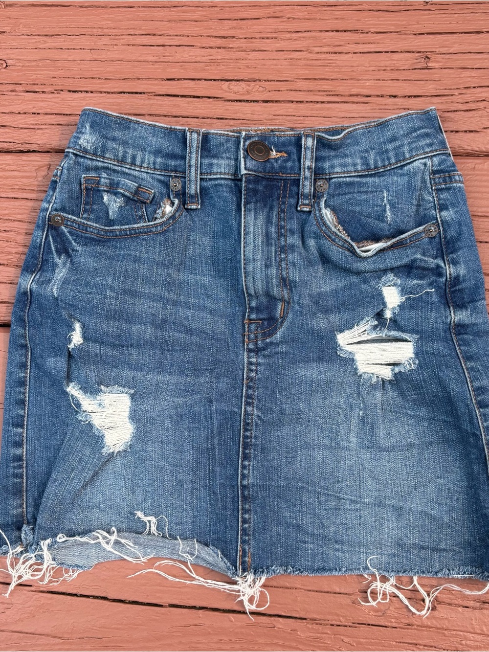 Aeropostale 00 High Rise Blue Denim Mini Skirt